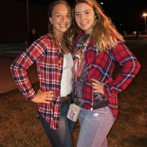 red white blue flannel